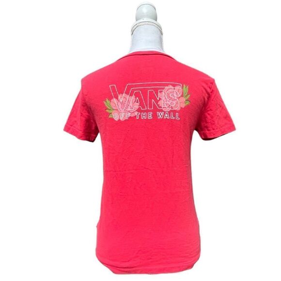 VANS ROSE GRAPHIC RED SHORT SLEEVE TEE XS T-SHIRT - Picture 1 of 9